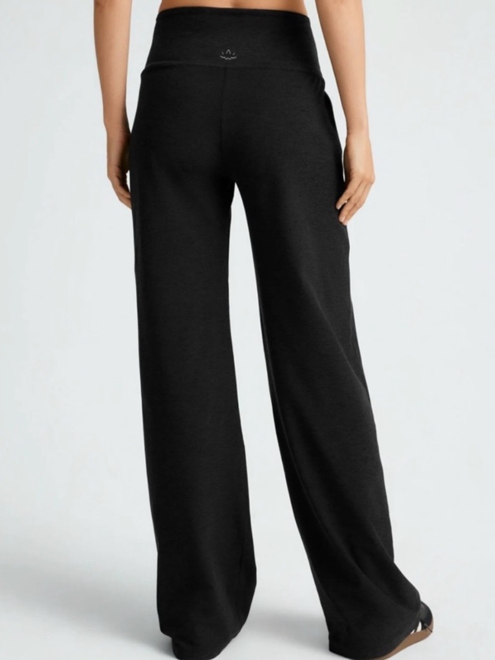 Beyond Yoga Spacedye Wide Leg Pant High Rise Pockets Black Size S